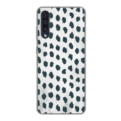 Produktbild von MuchoWow® Handyhülle Schutzhülle Hülle für Samsung Galaxy A30s Polka dots - Schwarz - Marmor Silikon Softcase Handy Hülle - Karteninhaber