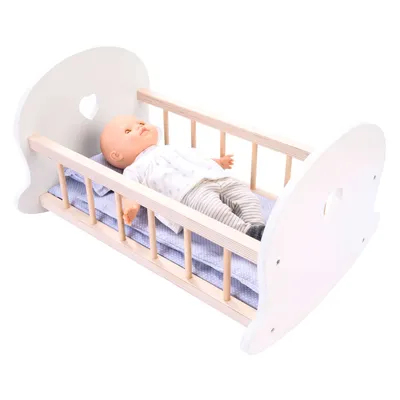 Image de Lit balançoire pour poupée Engelhart gris/blanc