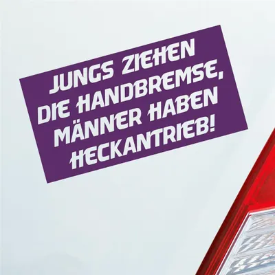 Produktbild von Auto Aufkleber Jungs ziehen die Handbremse Männer haben Heckantrieb 12x6 cm Lila Sticker Heckscheibenaufkleber