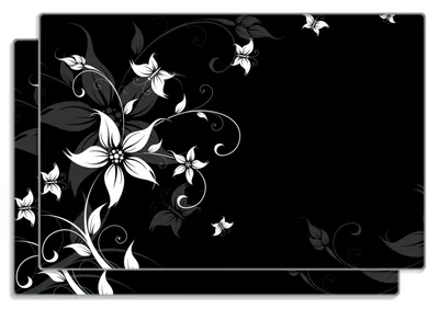 Produktbild von Wallario Frühstücksbrettchen 2er Set aus Glas, je 20 x 30 cm, mit rutschfesten Füßen, Motiv Blumenranke in Schwarz-Weiß