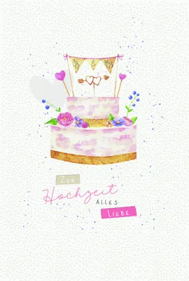 Produktbild von Hochzeit  Karte mit Briefumschlag Hochzeitskuchen