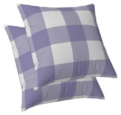 Productafbeelding van Kussensloopsets, ruitdessin, paars, tartan, 50x50 cm, 2 stuks, polyester