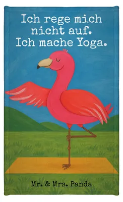 Produktbild von Mr. & Mrs. Panda Handtuch Flamingo Yoga Design - Weiß - Geschenk, gäste wc, Meditieren, Baum, Gästetuch, Namaste, badezimmer, Yogi, Rosa, Achtsamkeit, Baumwollhandtuch
