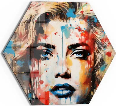 Produktbild von DEQOART Glasbild Echtglas 55x48 cm 'Urbaner Blick in Farbe' Wandbild Bild modern Deko