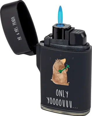 Produktbild von Mr. & Mrs. Panda Feuerzeug Bär Gitarre - Schwarz - Geschenk, sturmfeuerzeug, zigarettenanzünder, gas anzünder, Feuerzeuge, Teddy, Zünder