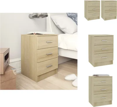 Immagine prodotto di vidaXL Comodini 2 pezzi rovere Sonoma 38x35x56 cm materiale a base di legno - Comodini