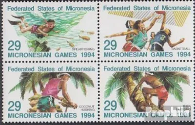 Produktbild von Briefmarken Mikronesien 1994 Mi 352-355 Viererblock (kompl.Ausg.) postfrisch Mikronesienspiele