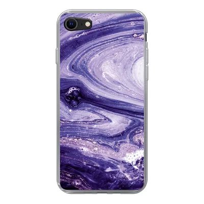 Produktbild von MuchoWow® Handyhülle Schutzhülle Hülle für iPhone 7 Marmor - Naturstein - Glitzer Silikon Softcase Handy Hülle - Kartenhalter