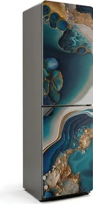 Produktbild von Abstrakte Wellen und Strukturen – Magnetische Kühlschrank Abdeckung – Dekorfolie magnetisch Küche – Kühlschrank Magnet Deko – selbstklebende Magnettafel – Magnetfolie für Kühlschranktür – 60x205 cm