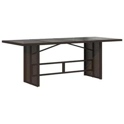 Immagine prodotto di Tavolo Giardino Piano in Vetro Marrone 190x80x75cm Polyrattan