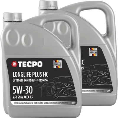 Produktbild von TECPO Motoröl 10 Liter 5W-30 LONGLIFE Plus HC Synthese passend für ACEA C3 / API SN / 504 / 507 / 229.31 / 229.51 / LL-04 / C30
