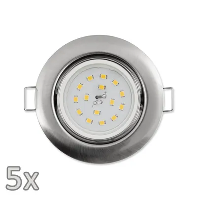 Produktbild von Einbauleuchten-Set McShine 5xRahmen 5xLED-Strahler 5W 400lm 230V Edelstahl