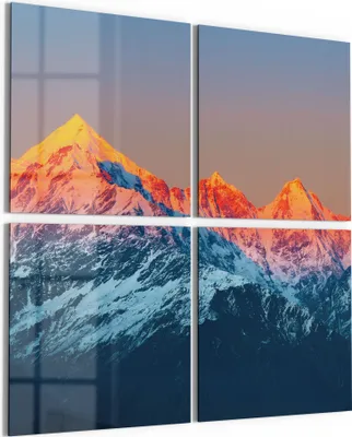 Produktbild von DEQORI Glasbild Echtglas 4x50x50 cm 'Panchchuli in Abendsonne' Wandbilder XXL groß