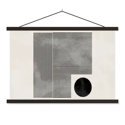 Produktbild von MuchoWow® Textilposter Quadratisch - Minimalismus - Abstrakt 60x40 cm mit schwarzem Rahmen - Hölzernes