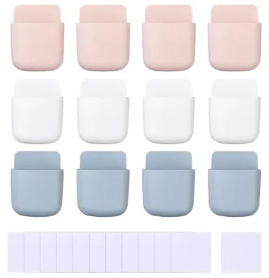 3er-Set selbstklebende Wandaufbewahrungsboxen, 3 Farben, 90x115x34,5 mm
