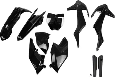 Produktbild von Verkleidungskit UFO PLAST 10-teilig Verkleidungssatz Kunststoff mit Gabelschutz für KTM SX SX-F Racing 125 - 450 ccm Bj. 2016 - 2018, Farbe:schwarz