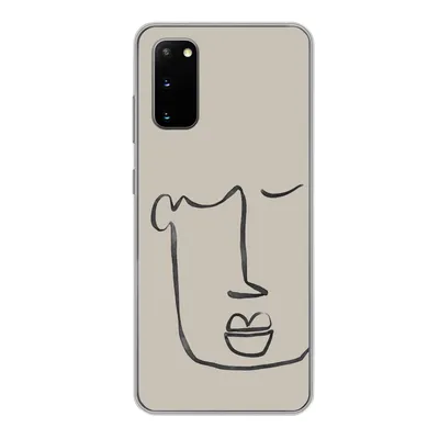 Produktbild von MuchoWow® Handyhülle Schutzhülle Hülle für Samsung Galaxy S20 Gesicht - Abstrakt - Strichzeichnung Silikon Softcase Handy Hülle - Bild