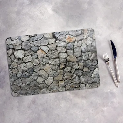 Produktbild von Tischset 4x45x30 cm + 10fi cm Platzset Tischmatte Platzmatte Untersetzer - Natural Steine Motive