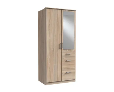 Produktbild von Kleiderschrank Click in Eiche Sägerau - Kleiderschrank 91 cm Breite mit Spiegel