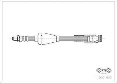 Image de CORTECO 19031605 : Tuyau de frein avant pour FIAT PANDA (169) et PANDA Van (169)