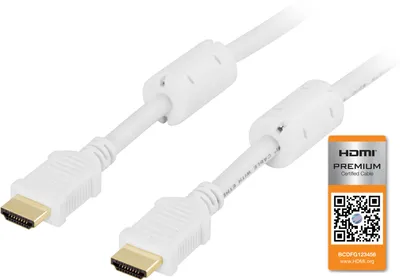 Image de Deltaco HDMI-1030A Câble HDMI 3 m HDMI type A (standard) Blanc (HDMI-1030A)