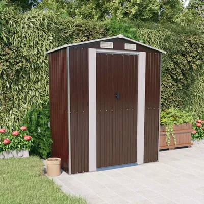 Immagine prodotto di VidaXL Casetta da giardino 192x108x223 cm in acciaio zincato marrone scuro