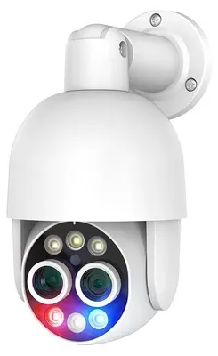 Image de Caméra IP, résolution 8 MP, PTZ à double objectif avec détection par IA, 1 caméra PTZ