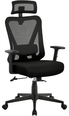 Image de Chaise de bureau ergonomique Yaheetech avec dossier en mesh respirant, noire