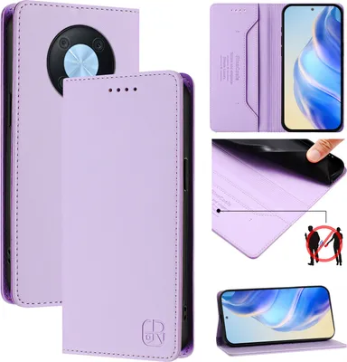 Immagine prodotto di Custodia in pelle per Huawei Nova Y90, flip case con slot per carte, portafoglio e supporto Viola