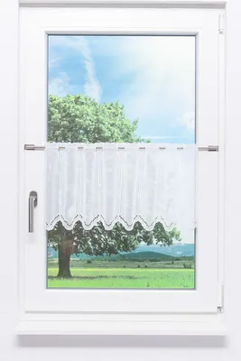 Produktbild von Scheibengardine von Lysel - Bogenmuster  (Bx H) 194,4cm * 30cm reinweiß/Weiß