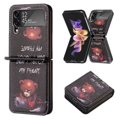 Image de Pour Samsung Galaxy Z Flip4 5G Design similicuir Motif 1 étui pour téléphone portable Etui