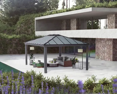 Immagine prodotto di Palram - Gazebo in alluminio Canopia Dallas 1418 antracite 611x425x208 cm
