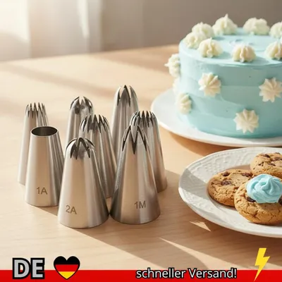 Produktbild von 8-teiliges Spritztüllen-Set Spritztüllen aus Edelstahl