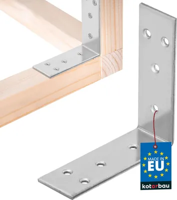 Obrázek produktu pro KOTARBAU® Úhelníková spojka 60 x 60 x 20 mm pozinkovaná ocel stříbrná těžká úhlová spojka nosníku nábytku úhelníková spojka dřeva úhelníková spojka police úhelníková spojka kov pozinkovaný stabilní odolný ocelový úhelník