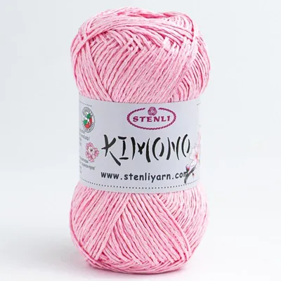 Produktbild von Stenli Kimono 16 Rosa Garn - Weich, Glänzend, Langlebig, Perfekt für Sommerprojekte