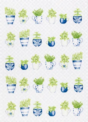 Produktbild von Geschirrtuch Gartenkräuter, Geschirrtücher, Mitbringsel Geschenkidee Tuch, Kräuter Kräutergarten