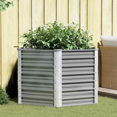 Productafbeelding van vidaXL Tuinverhoger, verzinkt staal, 129x129x77 cm, grijs
