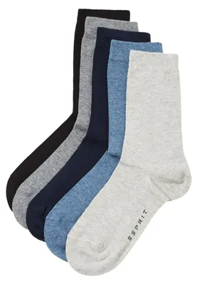Productafbeelding van ESPRIT Uni kindersokken, effen kleuren, multipack, katoen, 5 paar