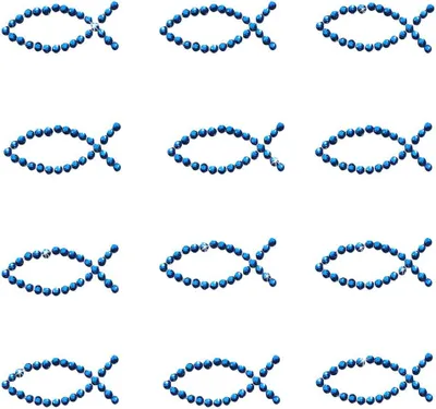 Produktbild von Oblique Unique 12 Fisch Sticker Strass Steine Aufkleber Kommunion Taufe Deko - blau