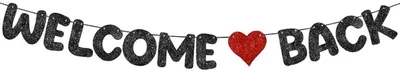 Image de Guirlande de bienvenue "Bienvenue" noire et rouge, longueur 5 mètres