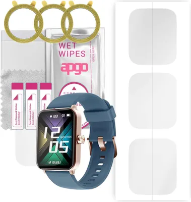 Produktbild von apgo 3 Stück Schutzfolie, klar, kompatibel mit Huakua G50  Smartwatch, Hydrogel Displayschutzfolie mit Positionierhilfe, Displayfolie, robust und kratzfest