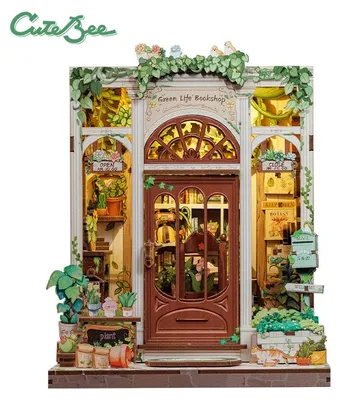 Produktbild von Baukasten Cutebee Green Life Bookshop CWGC203 Holz 16 x 16 x 18 cm