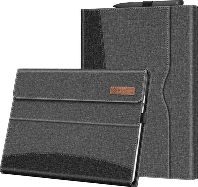 Produktbild von Fintie Hülle für Microsoft Surface Pro 9 13 Zoll (2022) - Multi-Sichtwinkel Hochwertigem Kunstleder Tasche Schutzhülle mit Dokumentschlitze Stift Halter, Type Cover Kompatibel, Grau