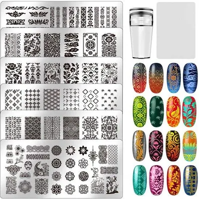 Produktbild von Nagelstempelset aus Edelstahl - 6 Teile - Osterntextur