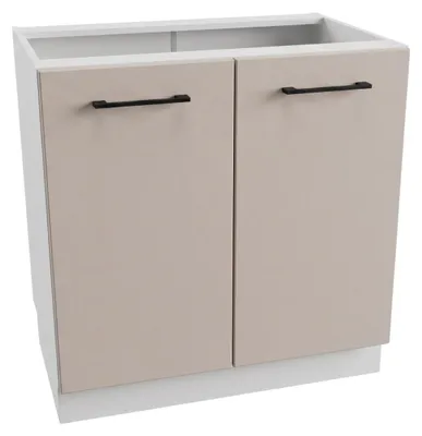 Productafbeelding van Keukenonderkast 80 cm - Beige, mat - 2 deuren - zonder werkblad - voorzien van soft-close sluitsysteem