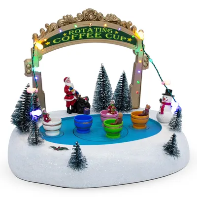 Image de 3.06 Scène de Noël illuminée TASSES POUR LE CAFÉ DU CHEMIN DE GLACE - Dimensions env. 27 x 20 x 21 cm
