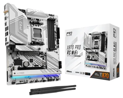 Immagine prodotto di ASRock X870 Pro RS WiFi - Scheda madre - ATX - Socket AM5 - Chipset AMD X870 - USB4, USB 3.2 Gen 1, USB-C 3.2 Gen 2x2 - 2.5 Gigabit LAN, Wi-Fi 7, Bluetooth - Grafica integrata (CPU necessaria)