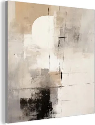 Produktbild von MuchoWow Wanddekoration Metall Metallbild Wandkunst 20x20 cm Abstrakt - Kunst - Grau MuchoWow Aluminium Gemälde - Alu Dibond Bilder
