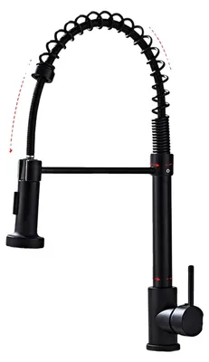 Obrázek produktu pro Kuchyňská baterie, masivní mosaz, výtok otočný o 360°, černá