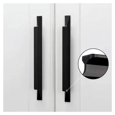 Produktbild von 5 Stück 160 mm Schrankgriffe Edelstahl Küchengriffe Schwarz Türgriffe Küche Griffe für Küchenschränke Möbelgriffe Schwarz 160 mm Lochabstand Aluminium